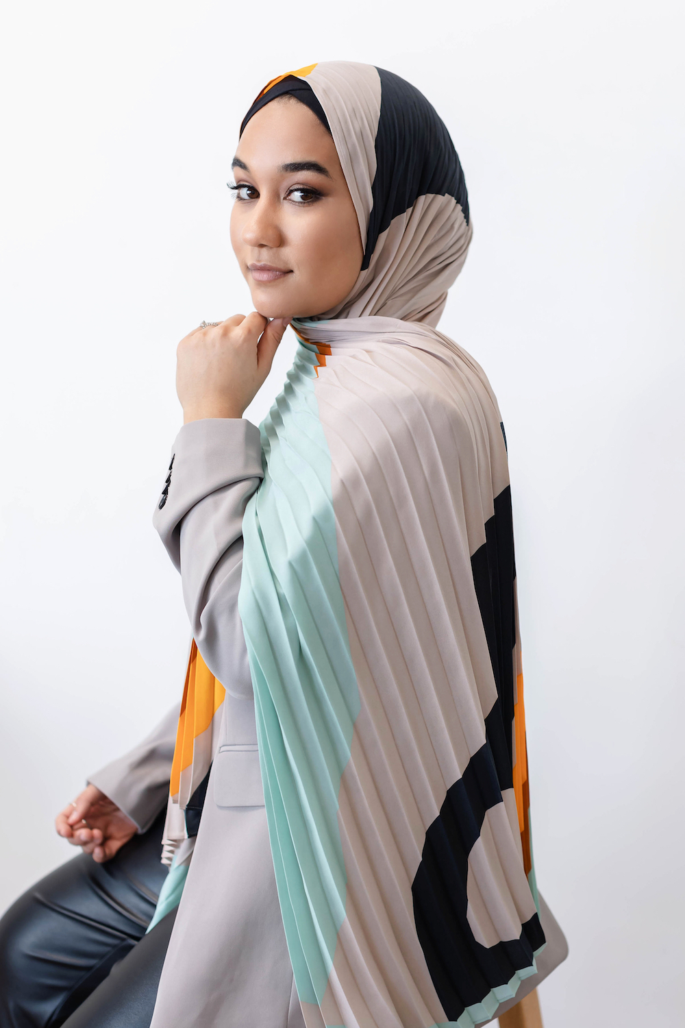 Shop Classic Pleat Hijab in Moxie