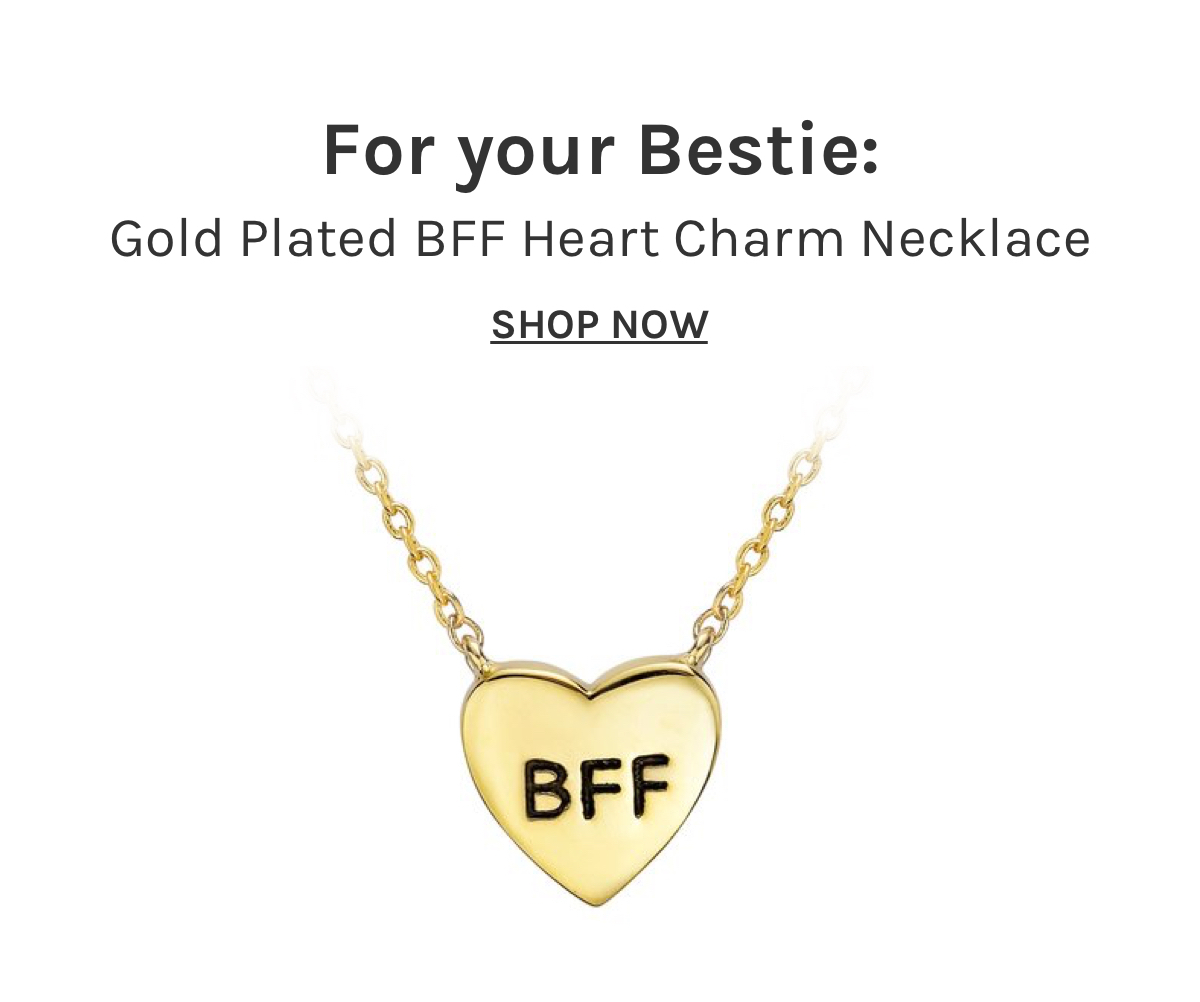 For your Bestie: Gold Plated BFF Heart Charm Necklace Shop now 