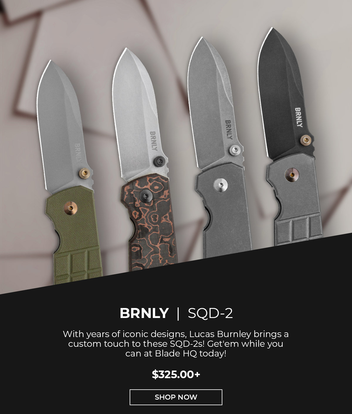 New BRNLY SQD2 Knives! Now Available! Blade HQ