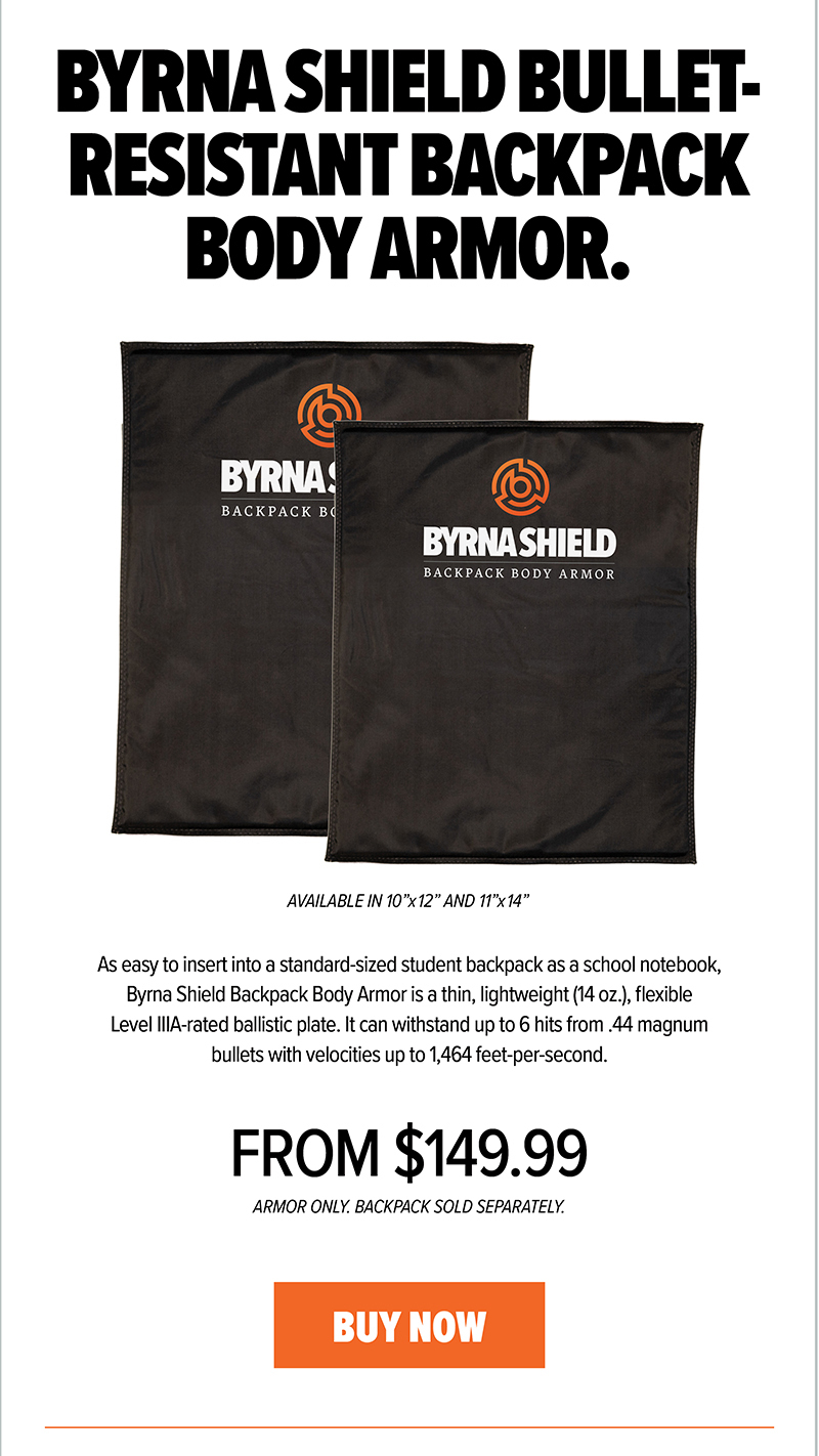 Byrna Ballistipac Quickdraw Ballistic Body Armor Backpack Byrna Nation