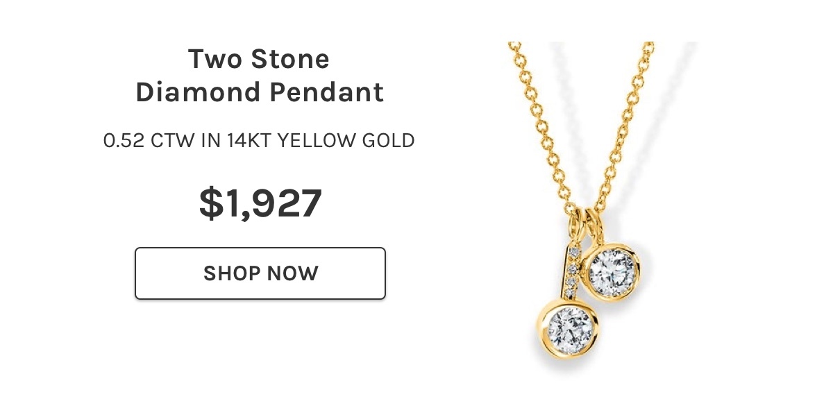 Two Stone Diamond Pendant 0.52 CTW in 14kt Yellow GOld $1,927 Shop Now 