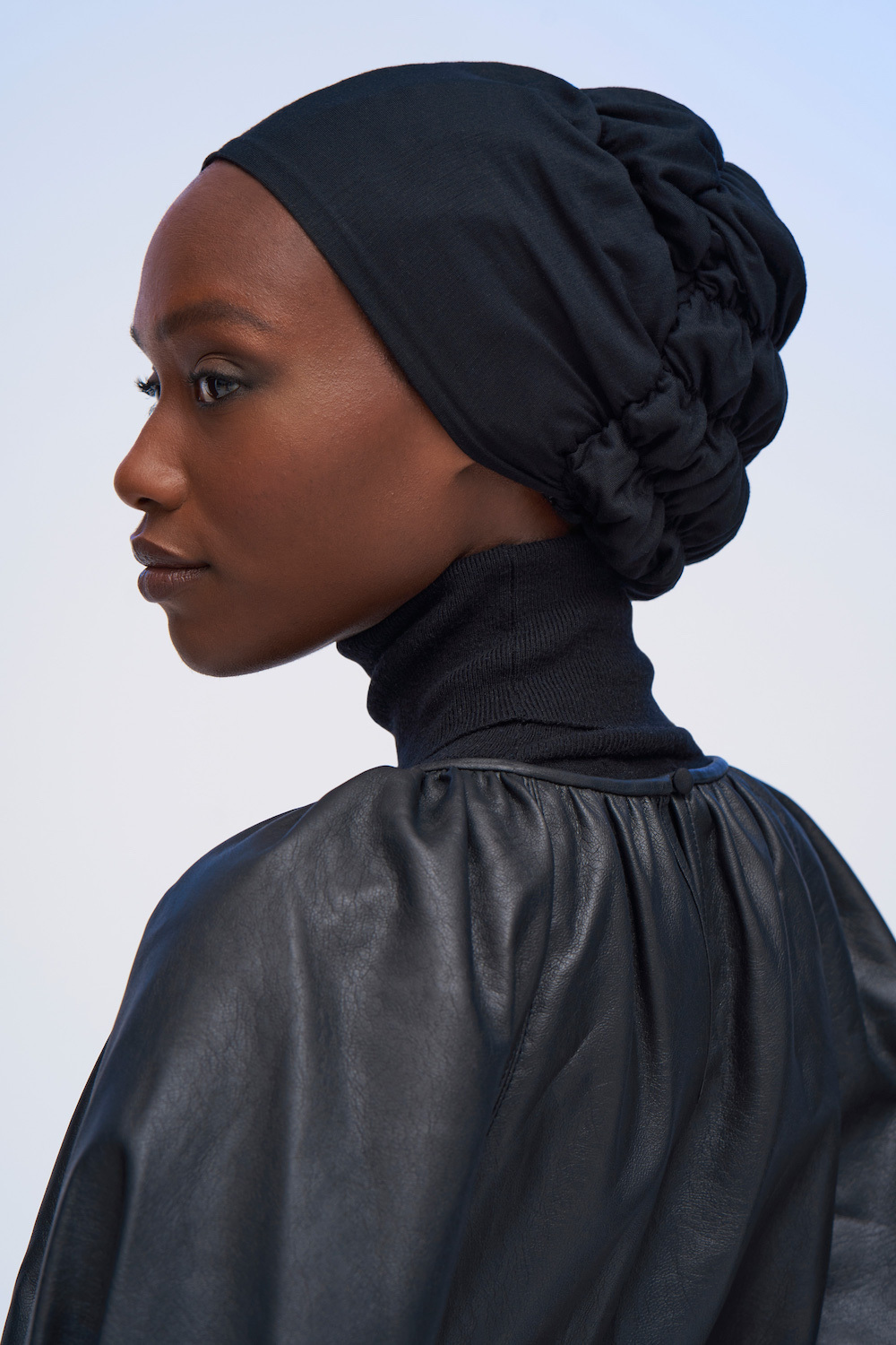 Shop Silk Blend Satin Lined Underscarf in Black