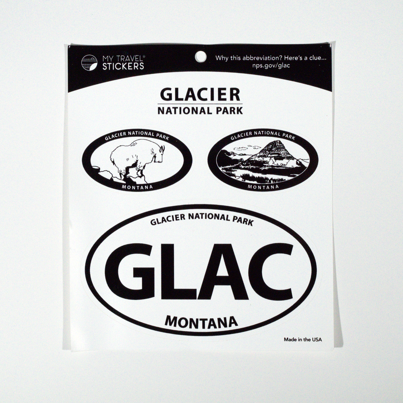 3 part Glacier National Park Sticker Set