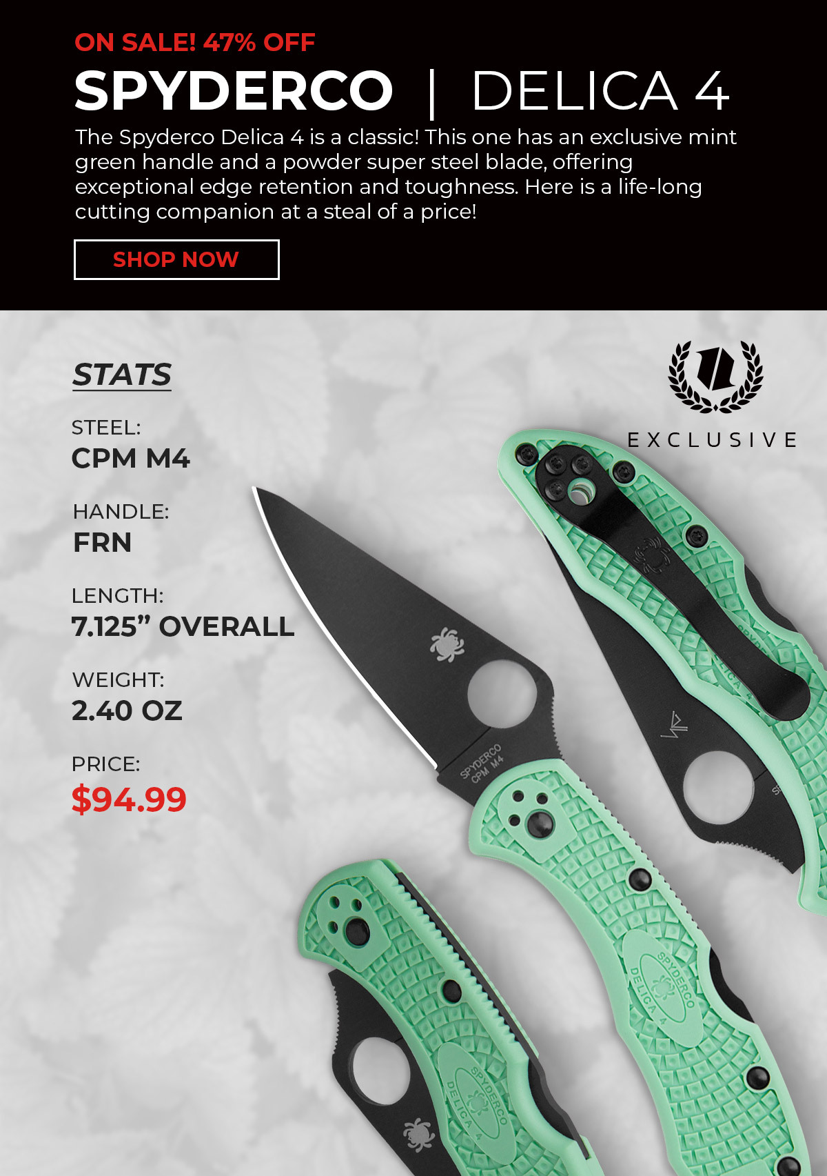 Spyderco Delica With M4 Steel On Sale! Blade HQ