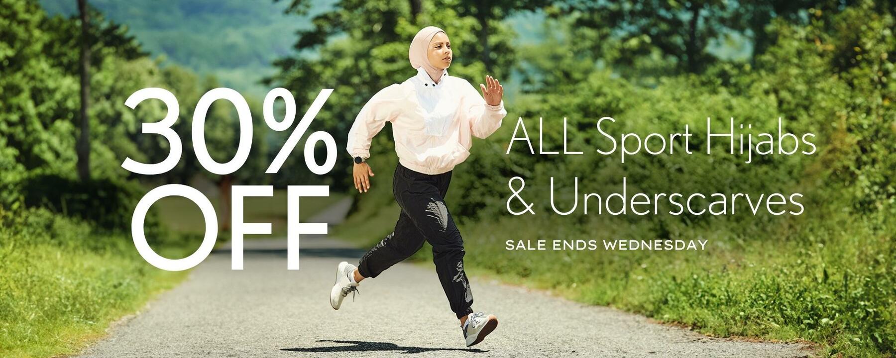 All Sport Hijabs and Underscarves are 30% Off