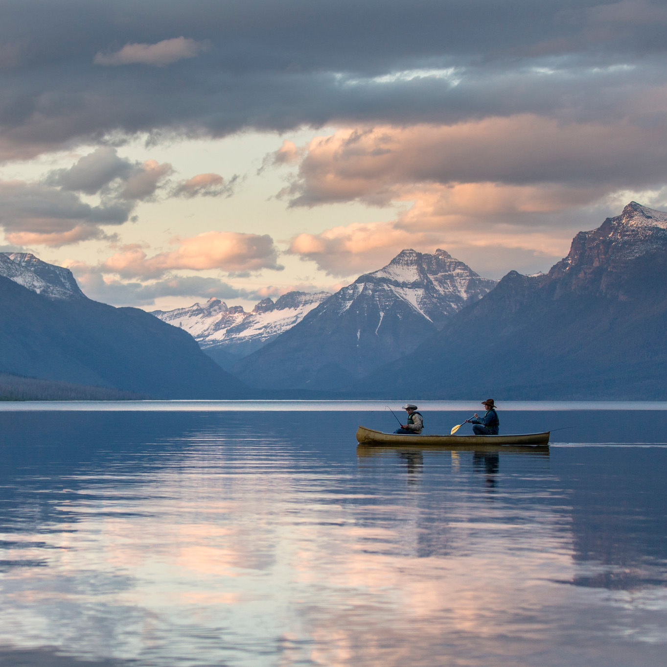 A canoe in Lake McDonald