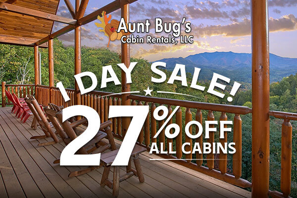 Get 27% off aunt bug's cabin rentals
