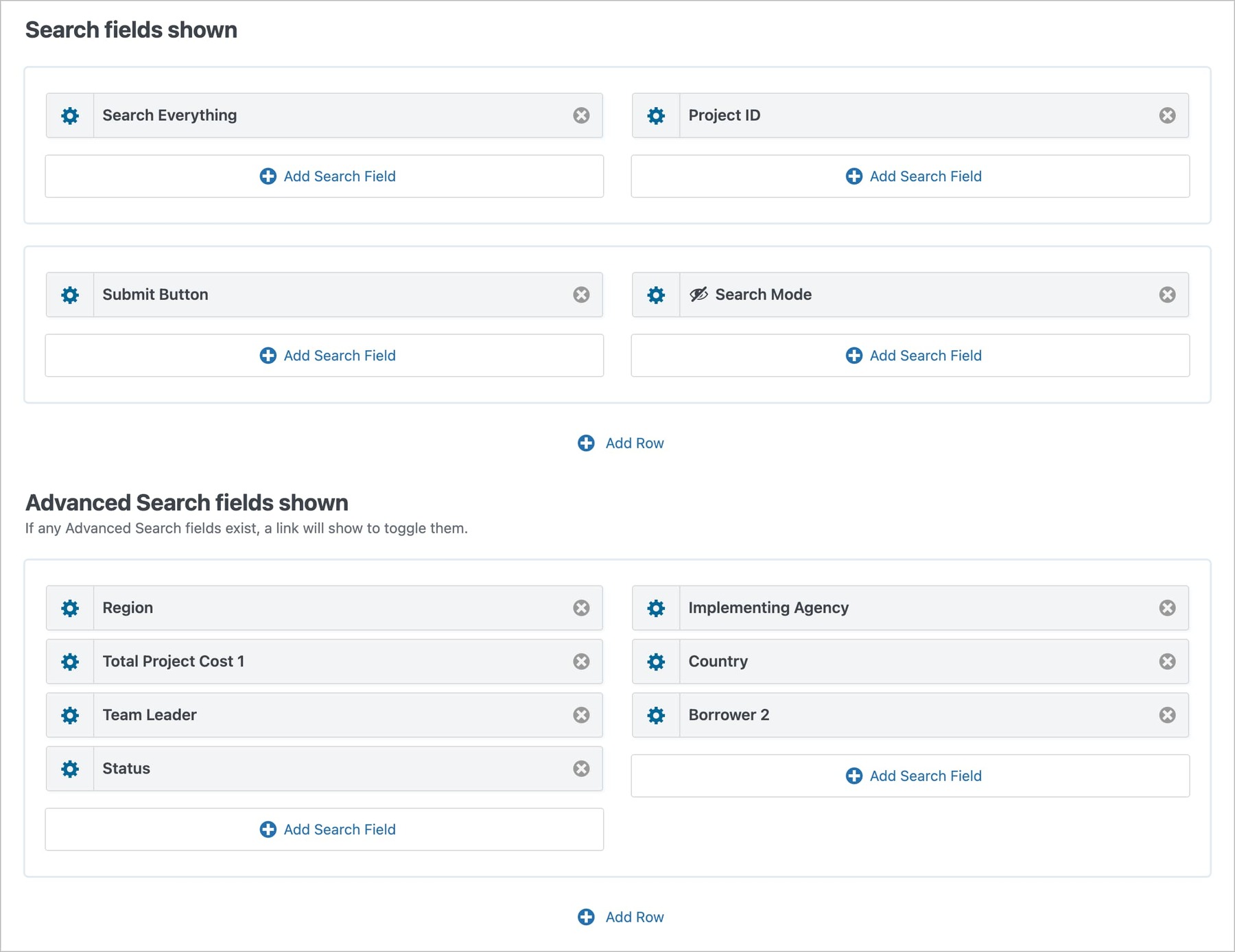 GravityView's new search bar widget configuration interface