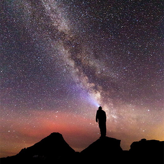 A stargazer looks at the Milky Way