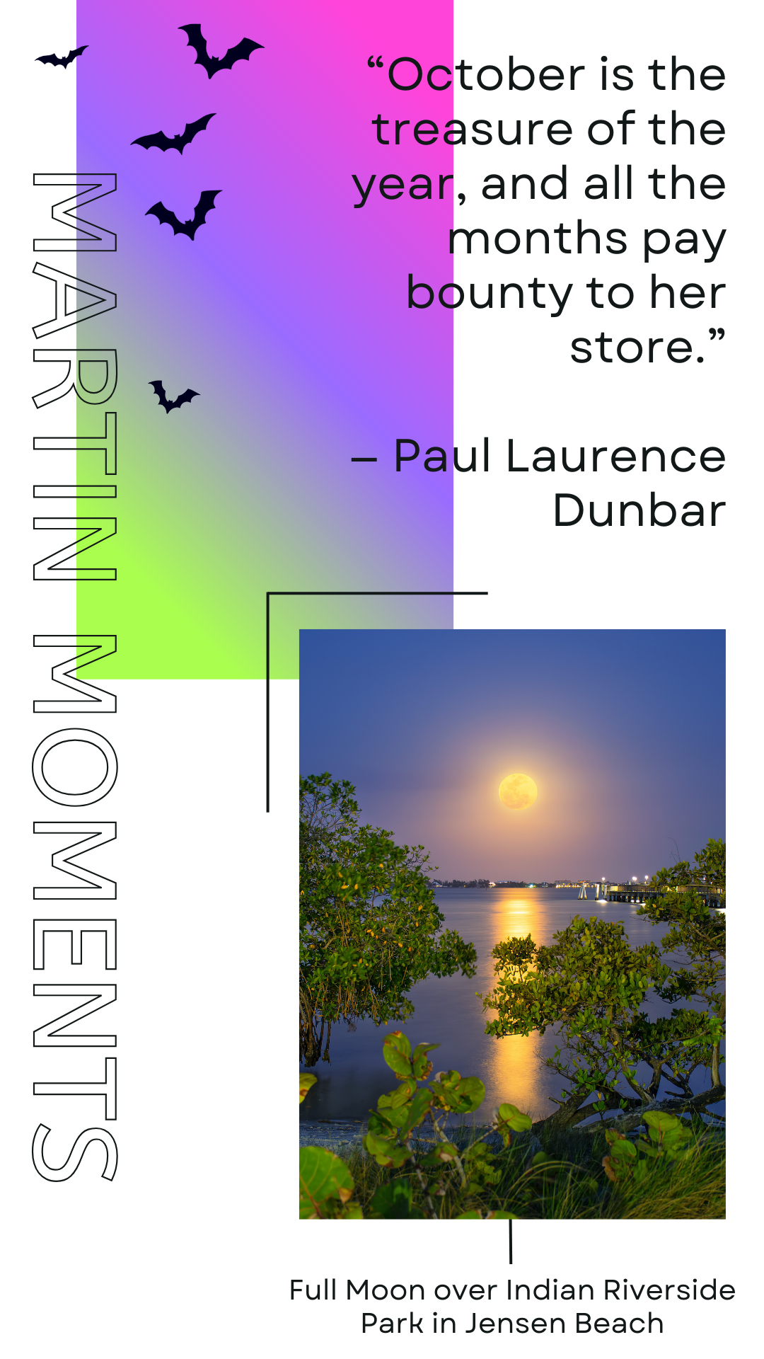 Intro graphic with full moon over Indian Riverside Park