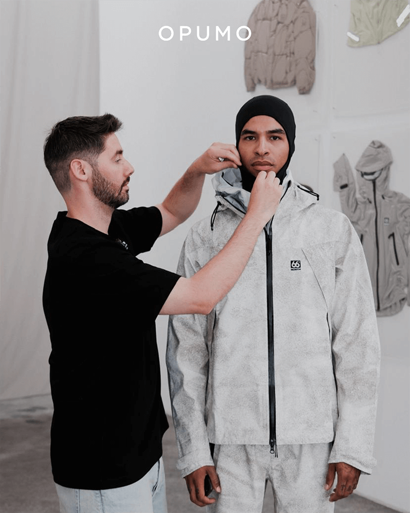 Creative director Bergur Guðna of 66°North styling in photoshoot