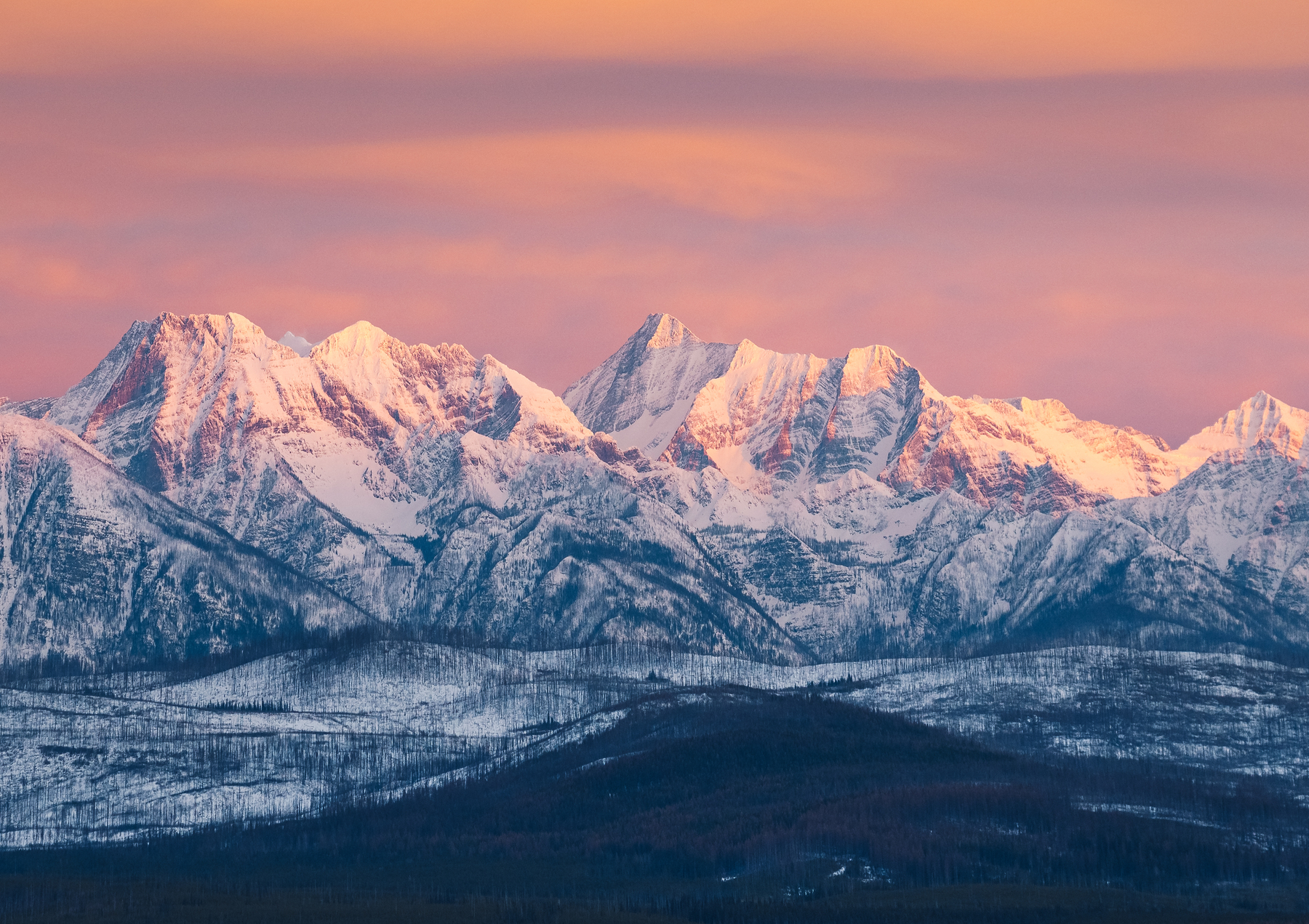 Sunset over mountains