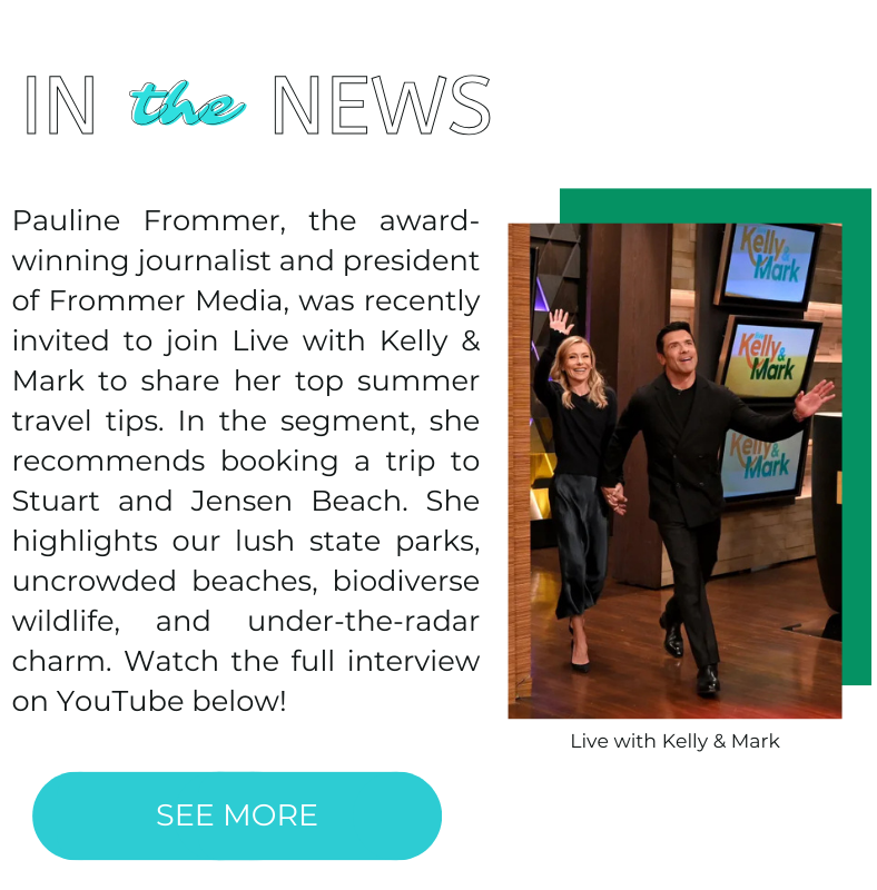 Pauline Frommer on Live with Kelly and Mark highlighting Stuart and Jensen.