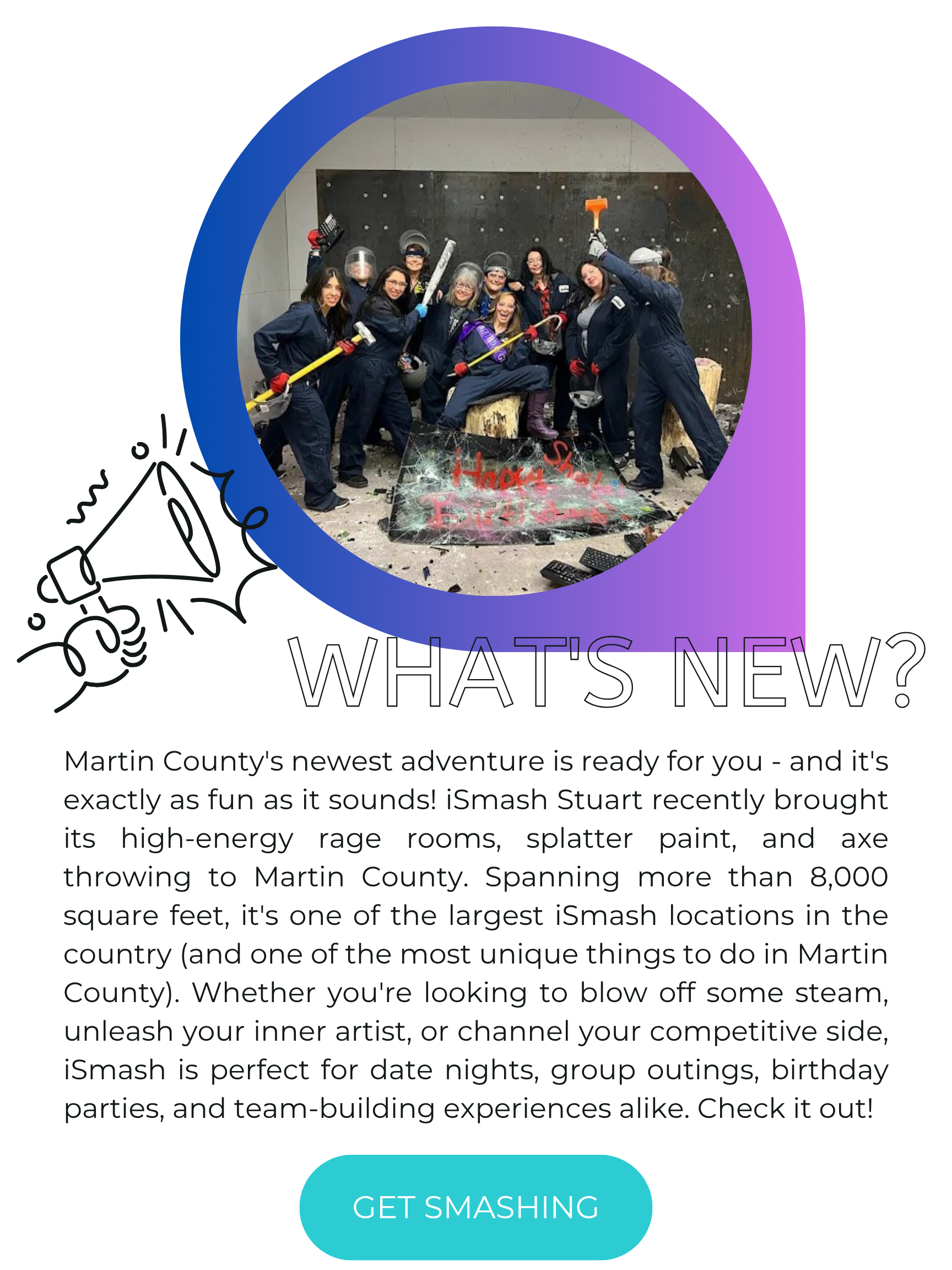 Click to learn more about iSmash Stuart - Martin County's newest rage room and art studio